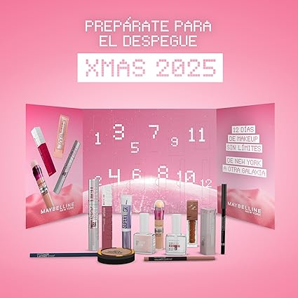 Maybelline Calendario de Adviento 2025, Edición Limitada, 12 Productos