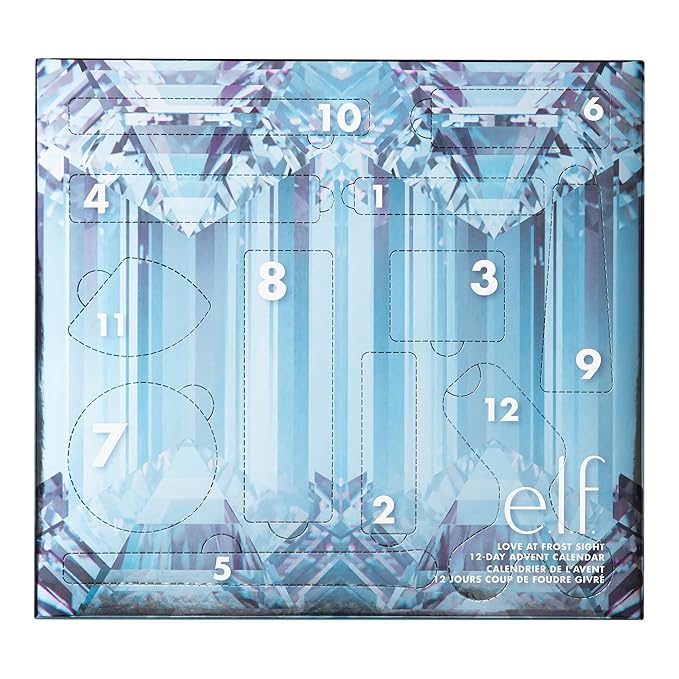 e.l.f. Love at Frost Sight Calendario de Adviento de 12 días 2025, esenciales para el cuidado de la piel y maquillaje festivo en tonos de edición limitada, vegano y libre de crueldad animal