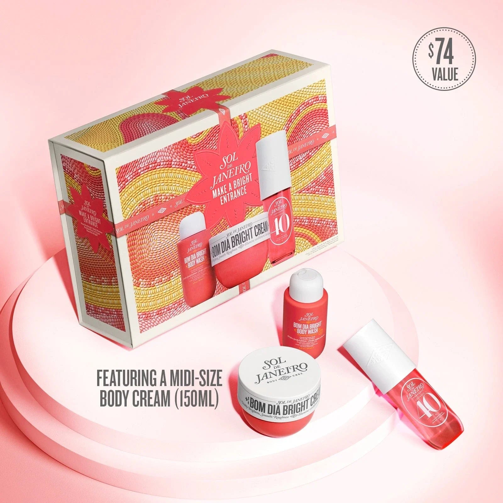 Make A Bright Entrance Bom Dia Bright Body Routine Set by Sol De Janeiro (3 pcs)